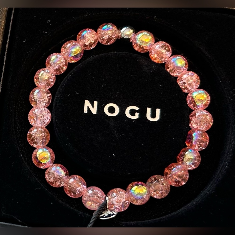 🩷🩷 .925 Sterling Silver x Magenta Meringue Bubble Glass Bracelet 🩷🩷